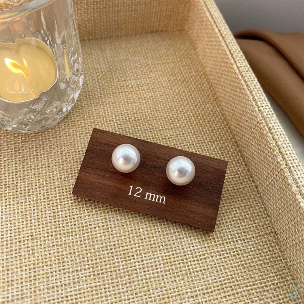 SUMMER 銀飾💫［S999足銀］正圓高光澤 施華洛世奇珍珠耳環 強光小燈泡 純銀耳環 純銀飾品-規格圖9