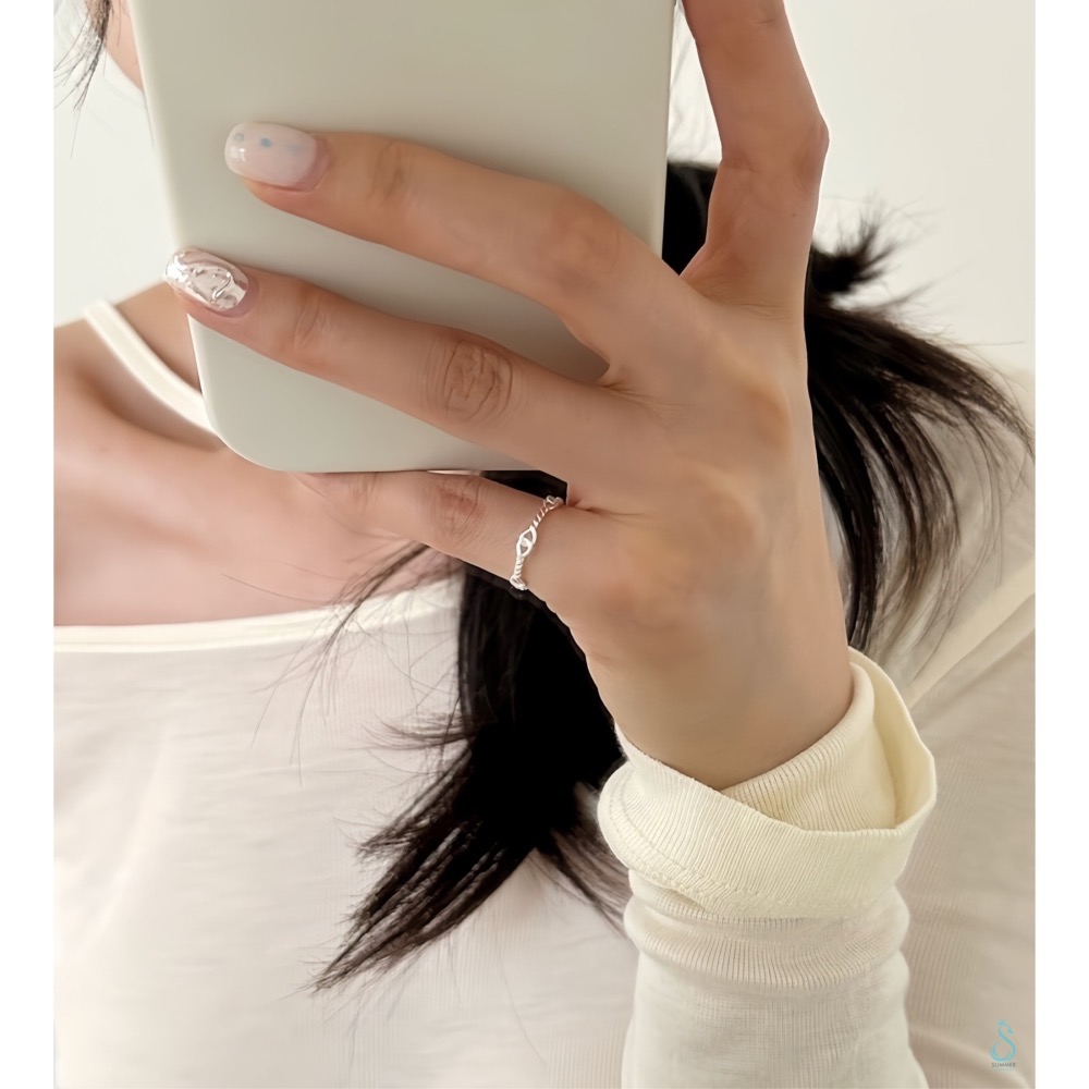 SUMMER 銀飾💫［925純銀］永恆之結 防小人尾戒 純銀戒指 純銀尾戒 純銀飾品-細節圖2