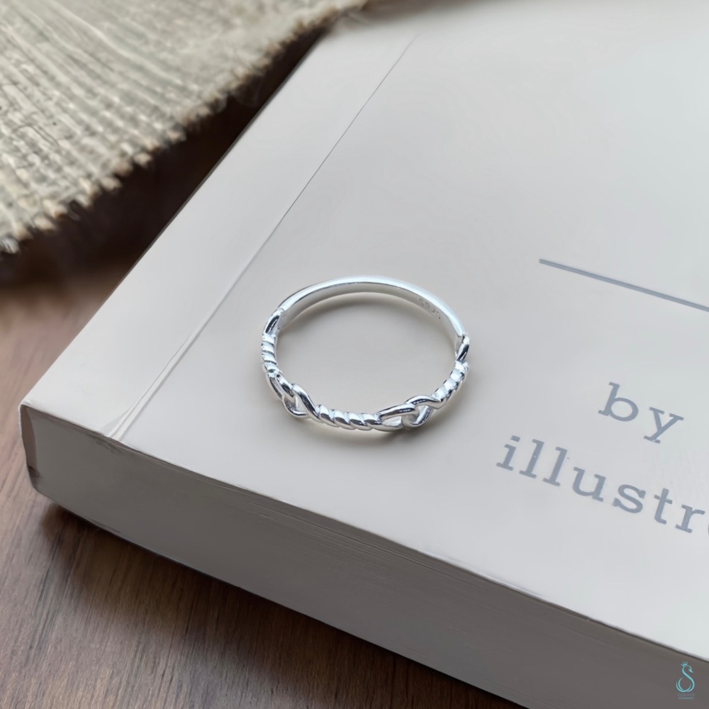 SUMMER 銀飾💫［925純銀］永恆之結 防小人尾戒 純銀戒指 純銀尾戒 純銀飾品-細節圖4