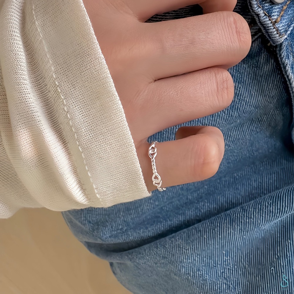 SUMMER 銀飾💫［925純銀］永恆之結 防小人尾戒 純銀戒指 純銀尾戒 純銀飾品-細節圖5