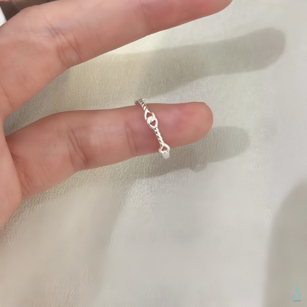 SUMMER 銀飾💫［925純銀］永恆之結 防小人尾戒 純銀戒指 純銀尾戒 純銀飾品-細節圖9