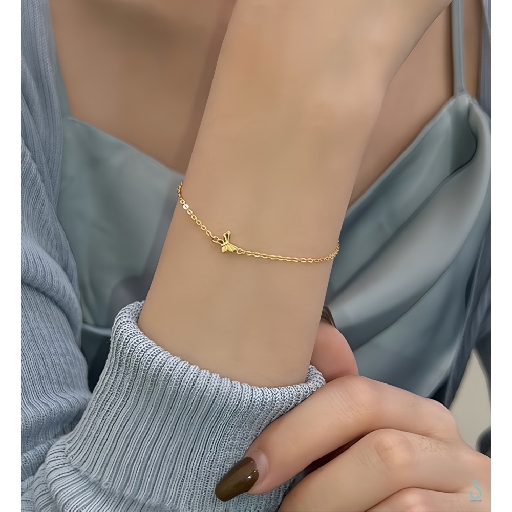 SUMMER 銀飾💫［S999足銀］蝶語飛飛 蝴蝶手鏈 純銀手鍊 純銀飾品-細節圖4