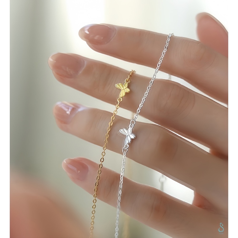 SUMMER 銀飾💫［S999足銀］蝶語飛飛 蝴蝶手鏈 純銀手鍊 純銀飾品-細節圖9
