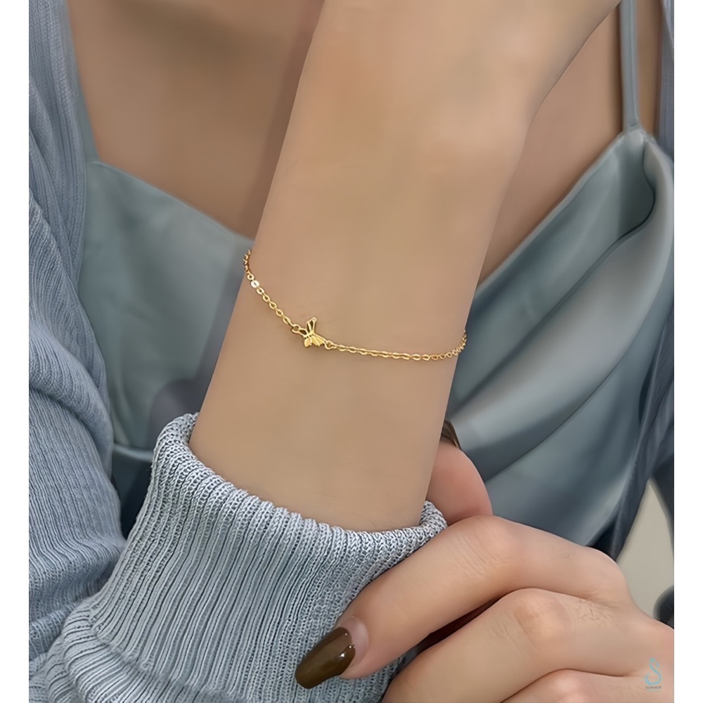 SUMMER 銀飾💫［S999足銀］蝶語飛飛 蝴蝶手鏈 純銀手鍊 純銀飾品-細節圖4