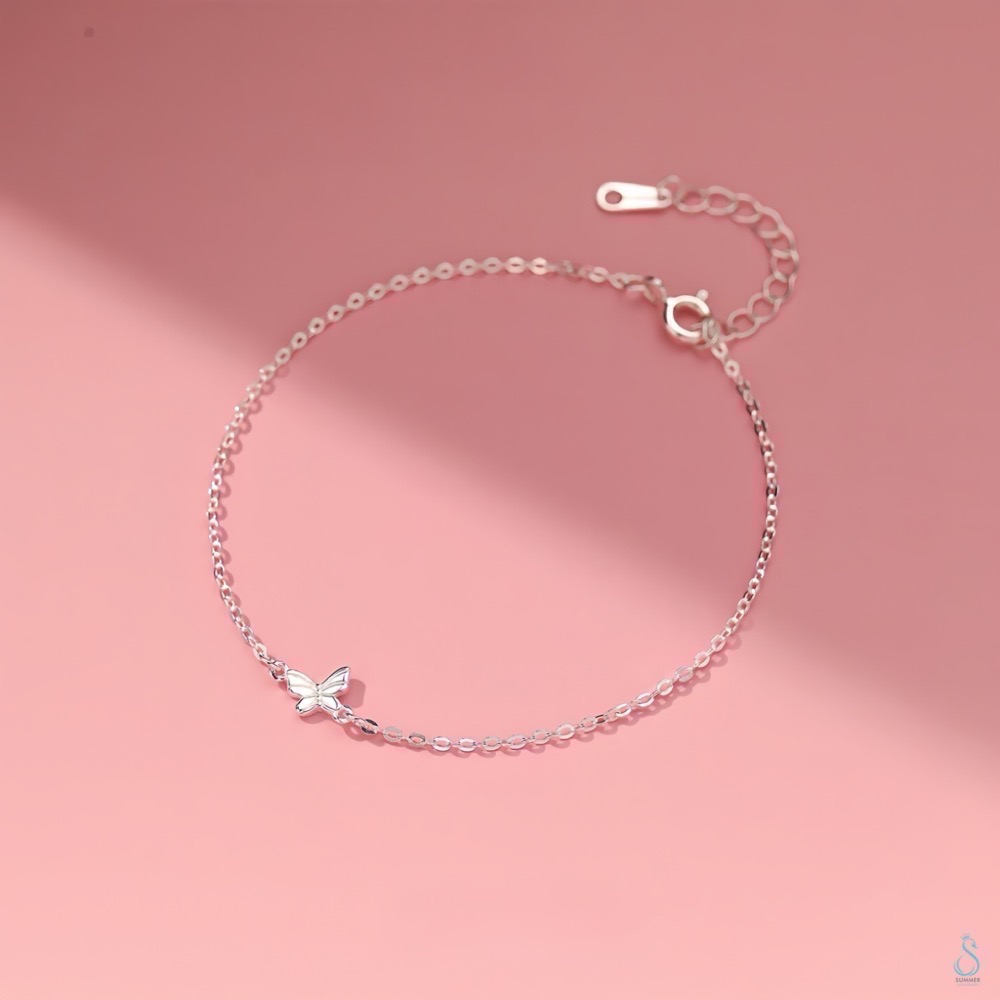 SUMMER 銀飾💫［S999足銀］蝶語飛飛 蝴蝶手鏈 純銀手鍊 純銀飾品-細節圖5