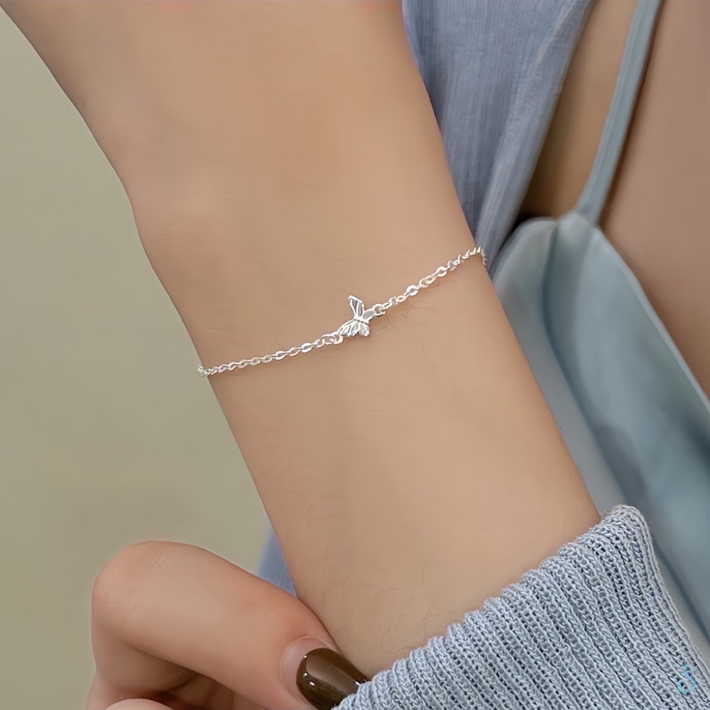 SUMMER 銀飾💫［S999足銀］蝶語飛飛 蝴蝶手鏈 純銀手鍊 純銀飾品-細節圖8