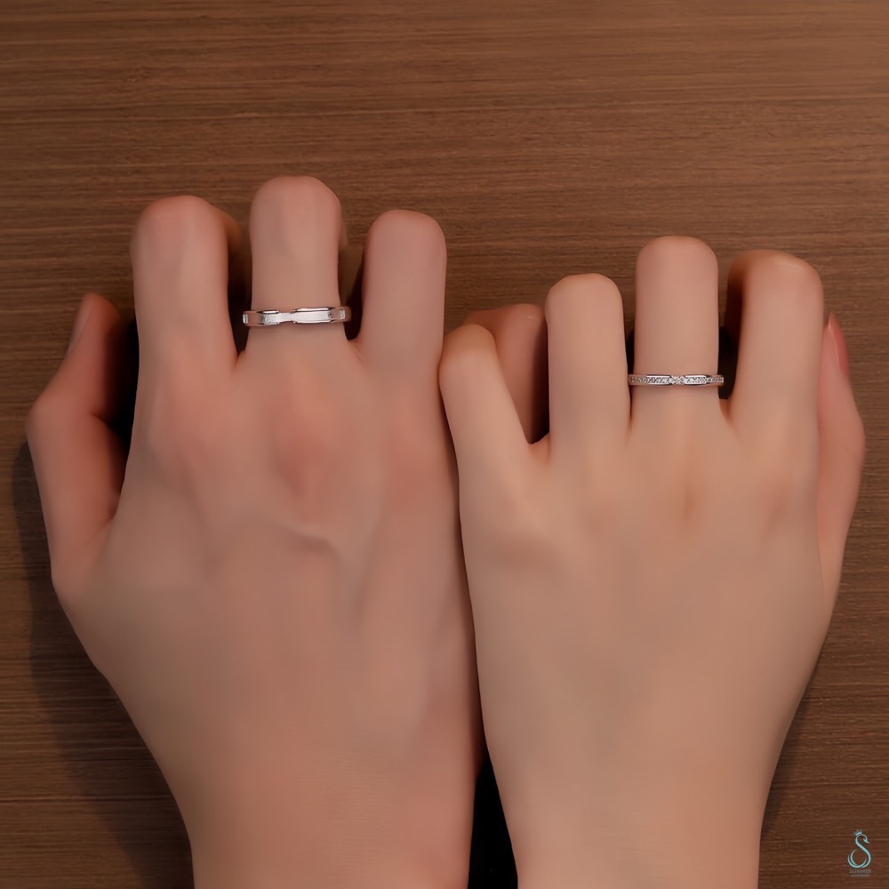SUMMER 銀飾💫［S999足銀］純粹之戀 情侶對戒 情人節對戒 純銀戒指 純銀飾品-細節圖6
