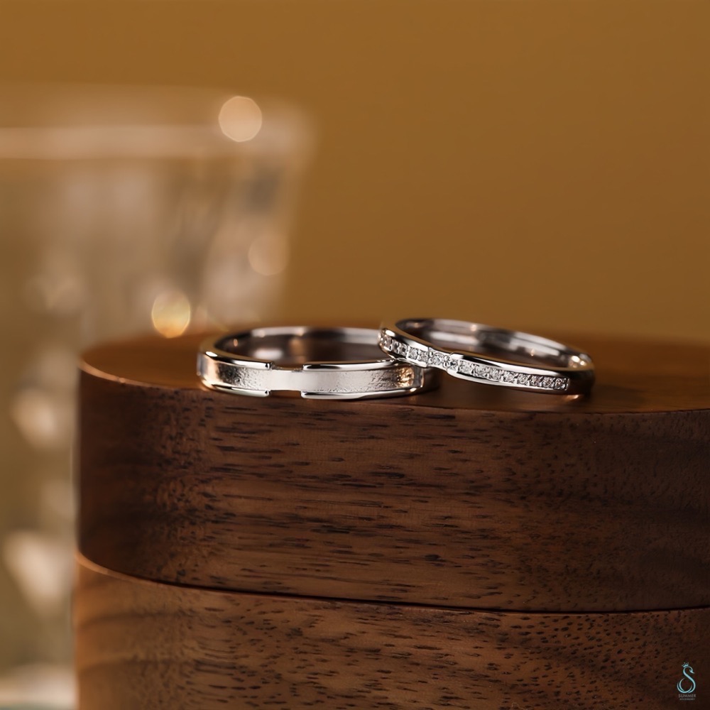 SUMMER 銀飾💫［S999足銀］純粹之戀 情侶對戒 情人節對戒 純銀戒指 純銀飾品-細節圖9