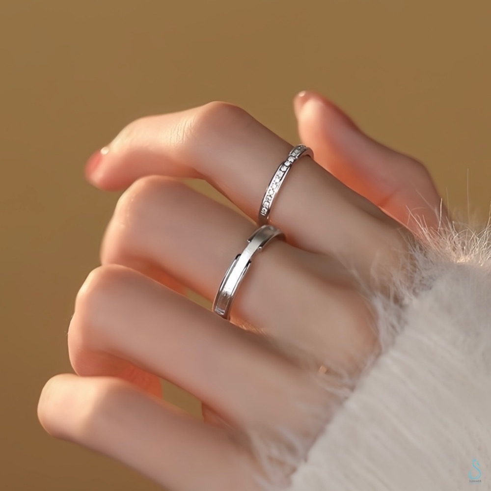 SUMMER 銀飾💫［S999足銀］純粹之戀 情侶對戒 情人節對戒 純銀戒指 純銀飾品-細節圖2