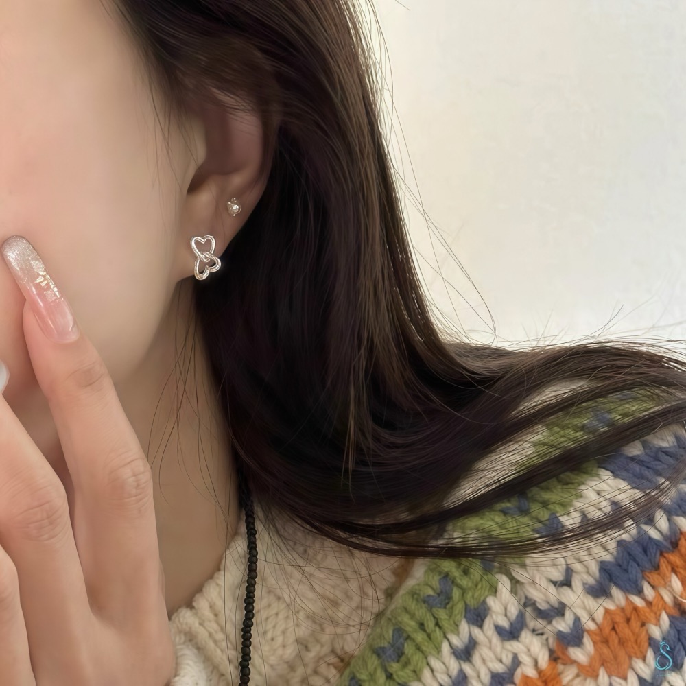 SUMMER 銀飾💫［925純銀］<心心絮語> 愛心耳環 甜美 心型耳環 純銀耳環 純銀飾品-細節圖5