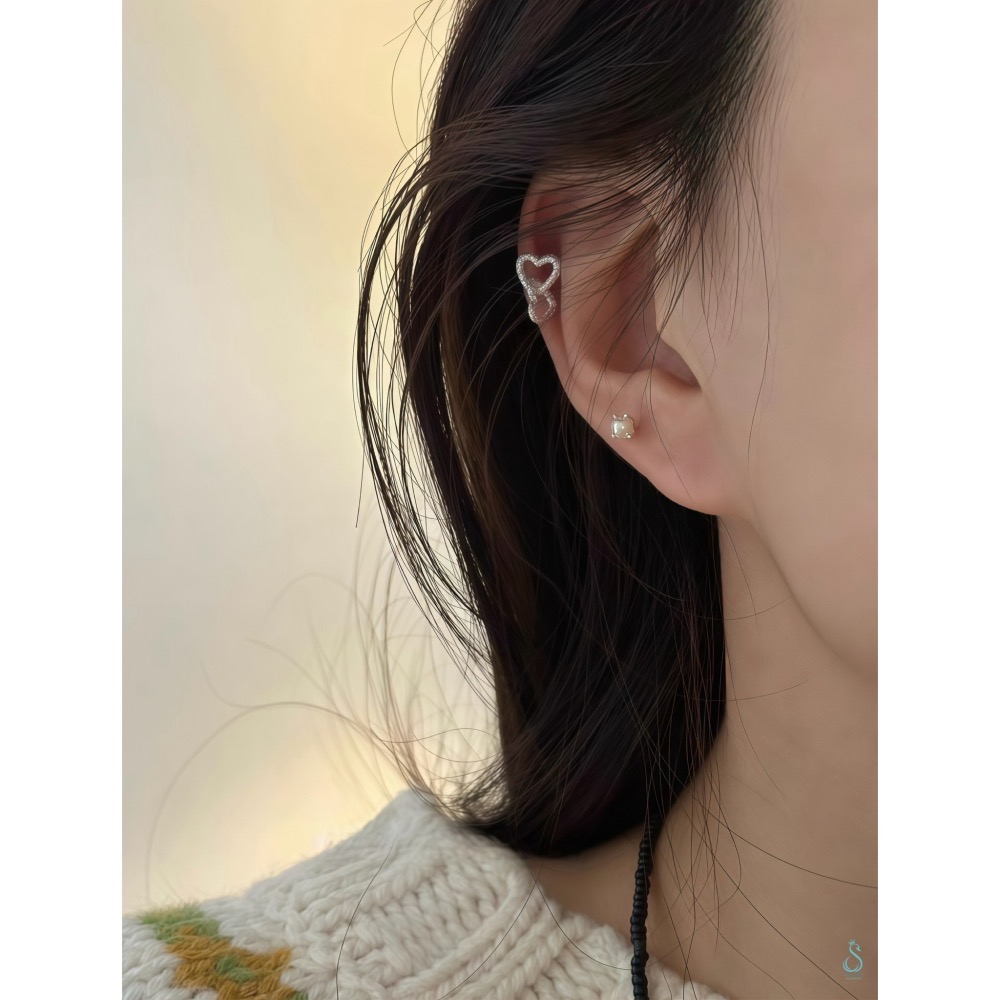 SUMMER 銀飾💫［925純銀］<心心絮語> 愛心耳環 甜美 心型耳環 純銀耳環 純銀飾品-細節圖7