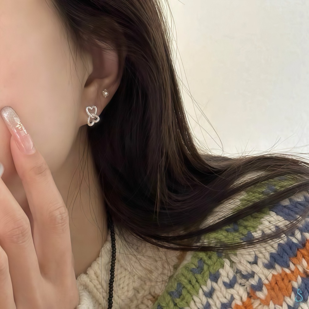 SUMMER 銀飾💫［925純銀］<心心絮語> 愛心耳環 甜美 心型耳環 純銀耳環 純銀飾品-細節圖5