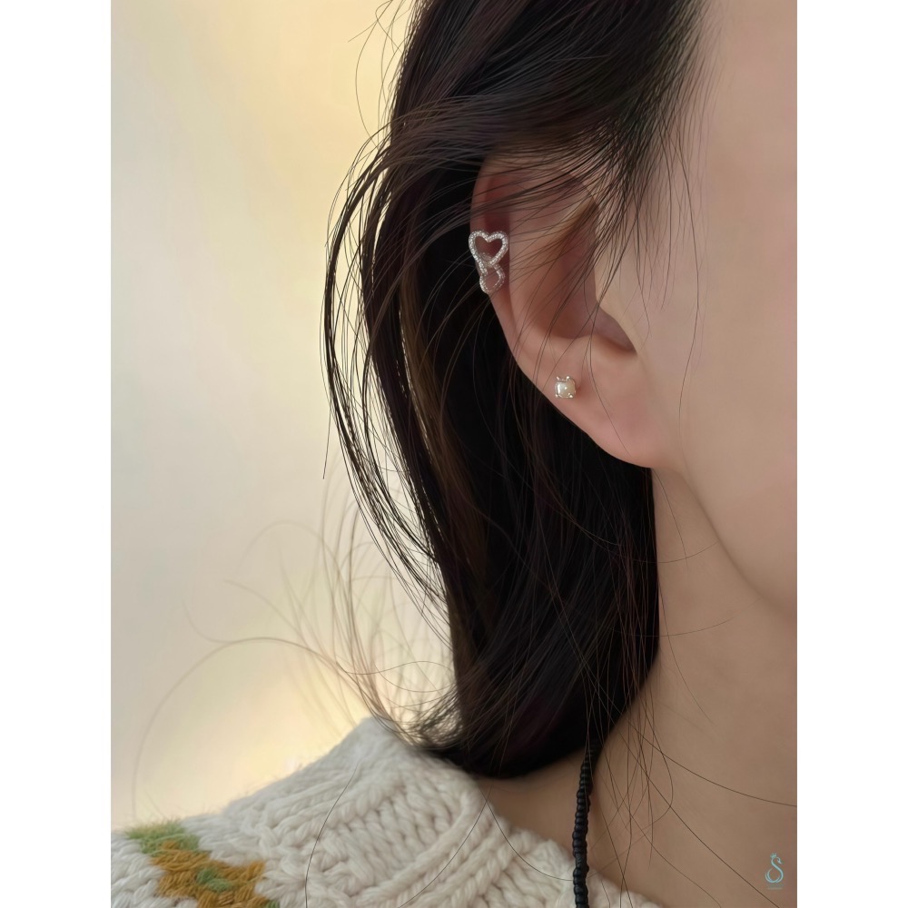 SUMMER 銀飾💫［925純銀］<心心絮語> 愛心耳環 甜美 心型耳環 純銀耳環 純銀飾品-細節圖7