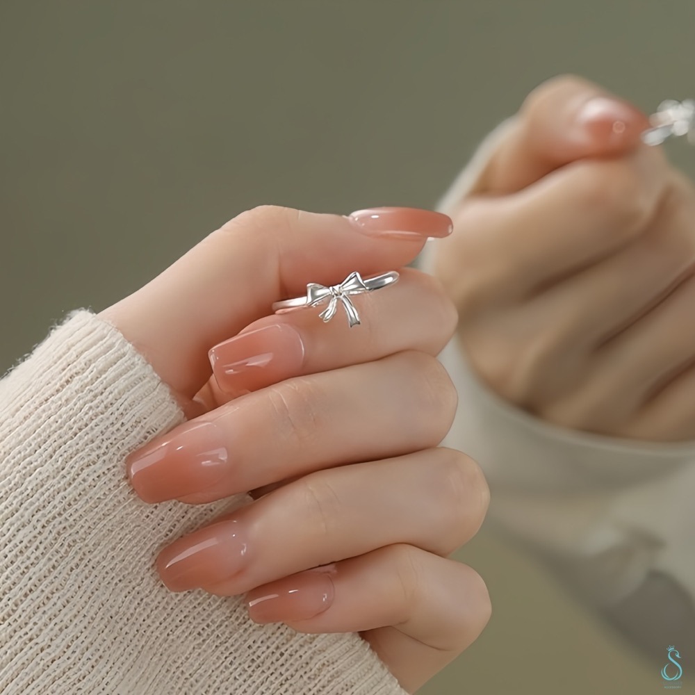 SUMMER韓 銀飾💫［925純銀］<甜心結戒> 🎀蝴蝶結 純銀戒指 純銀飾品-細節圖8