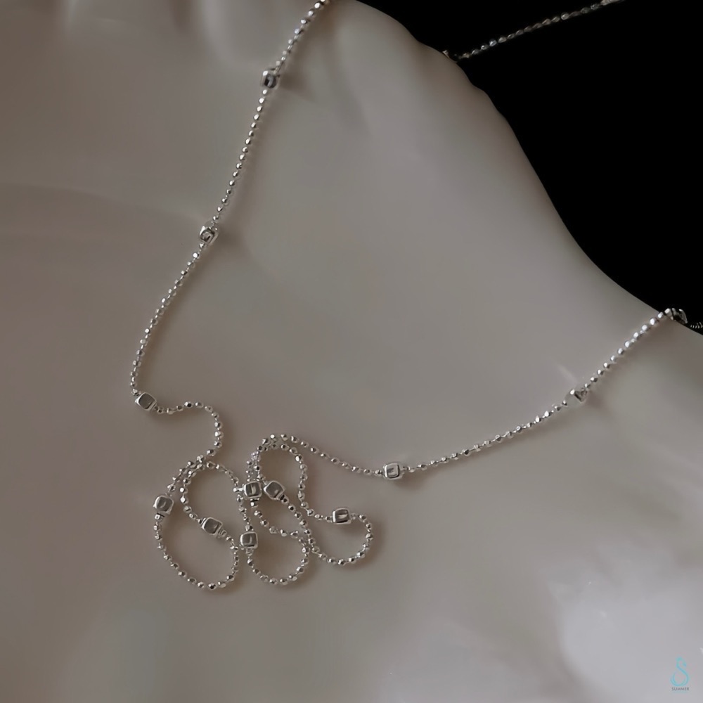 SUMMER 銀飾💫［925純銀］義大利進口 <星光點點>閃光銀珠鍊 純銀項鍊 純銀飾品-細節圖5