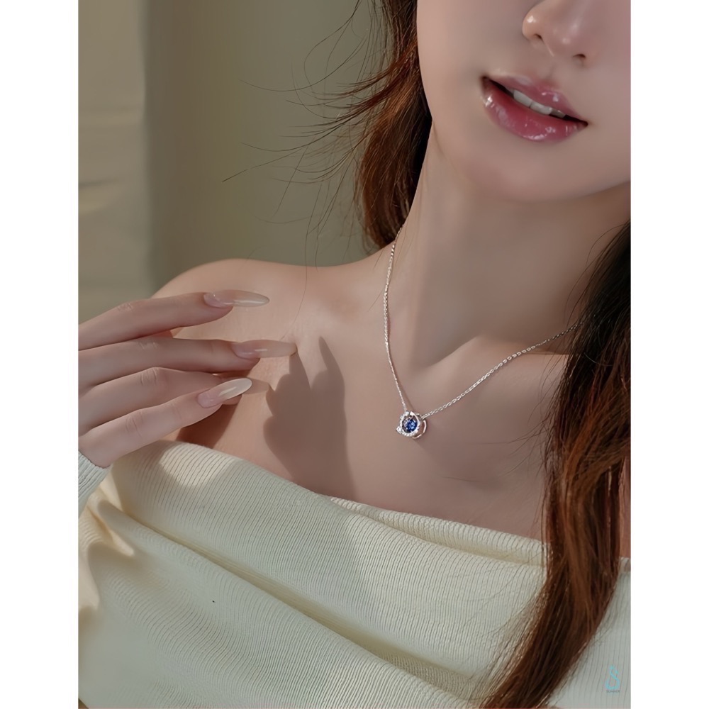 SUMMER 銀飾💫［925純銀］<璀璨藍星> 跳動的心 靈動項鏈 純銀項鍊 純銀飾品-細節圖8