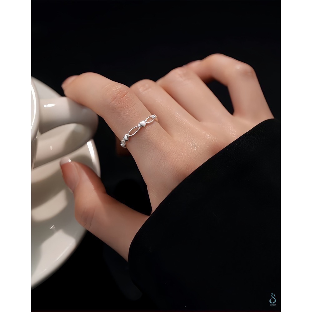 SUMMER 銀飾💫［999足銀］<微光心語> 純銀戒指 愛心戒指 純銀飾品-細節圖9