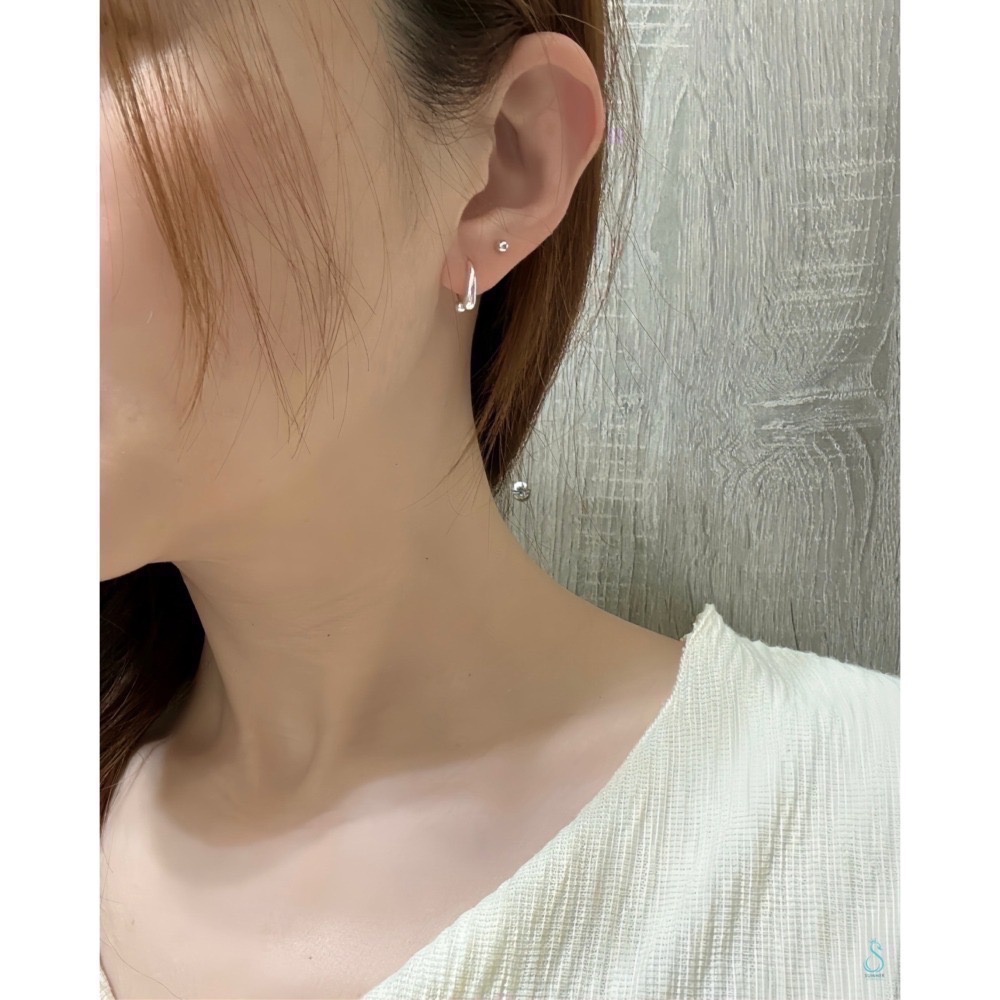 SUMMER 銀飾💫［999足銀］ <耳畔光影>水滴造型鎖珠式耳環 純銀耳環 純銀飾品-細節圖7