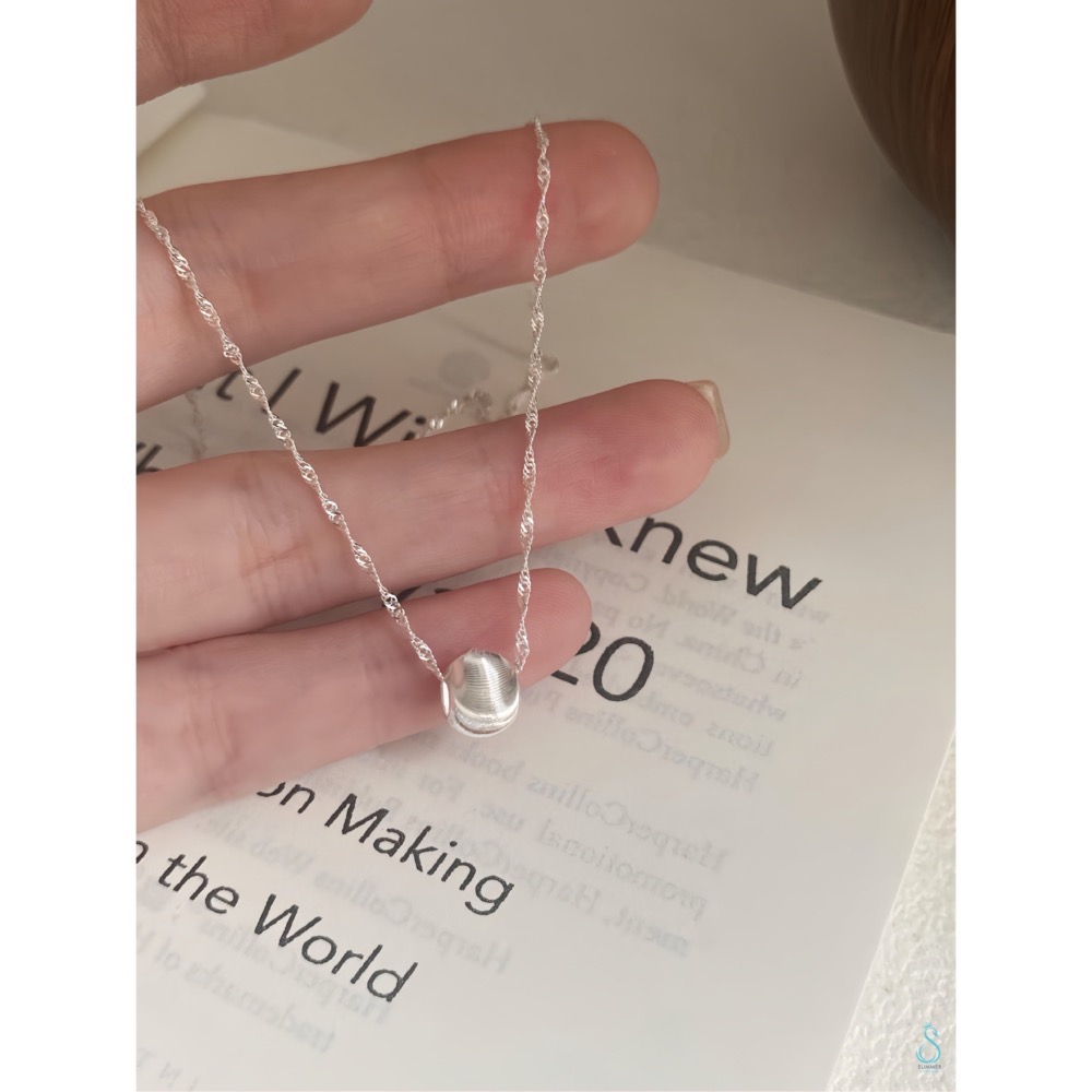 SUMMER 銀飾💫［925純銀］閃亮<光感貓眼>水波紋項鏈 純銀項鏈 鎖骨項鏈 純銀飾品-細節圖7