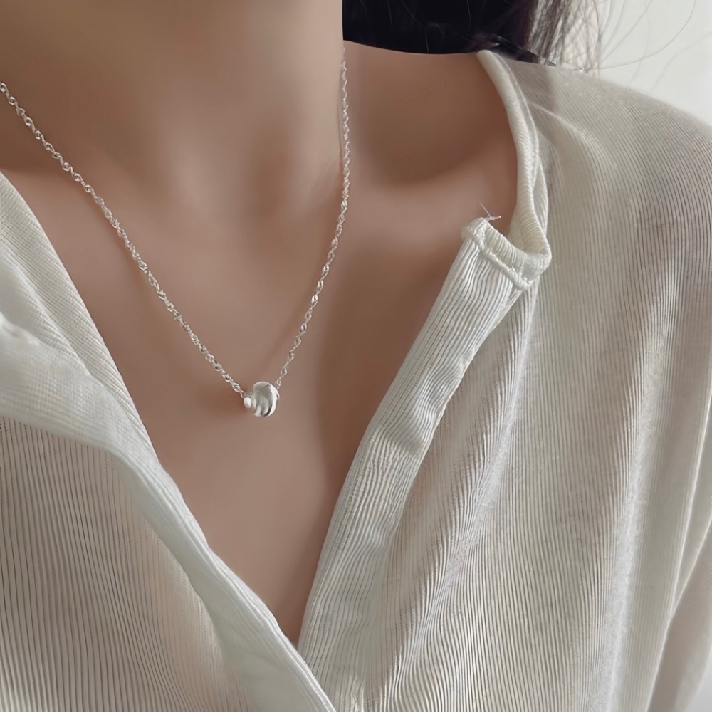 SUMMER 銀飾💫［925純銀］閃亮<光感貓眼>水波紋項鏈 純銀項鏈 鎖骨項鏈 純銀飾品-細節圖3