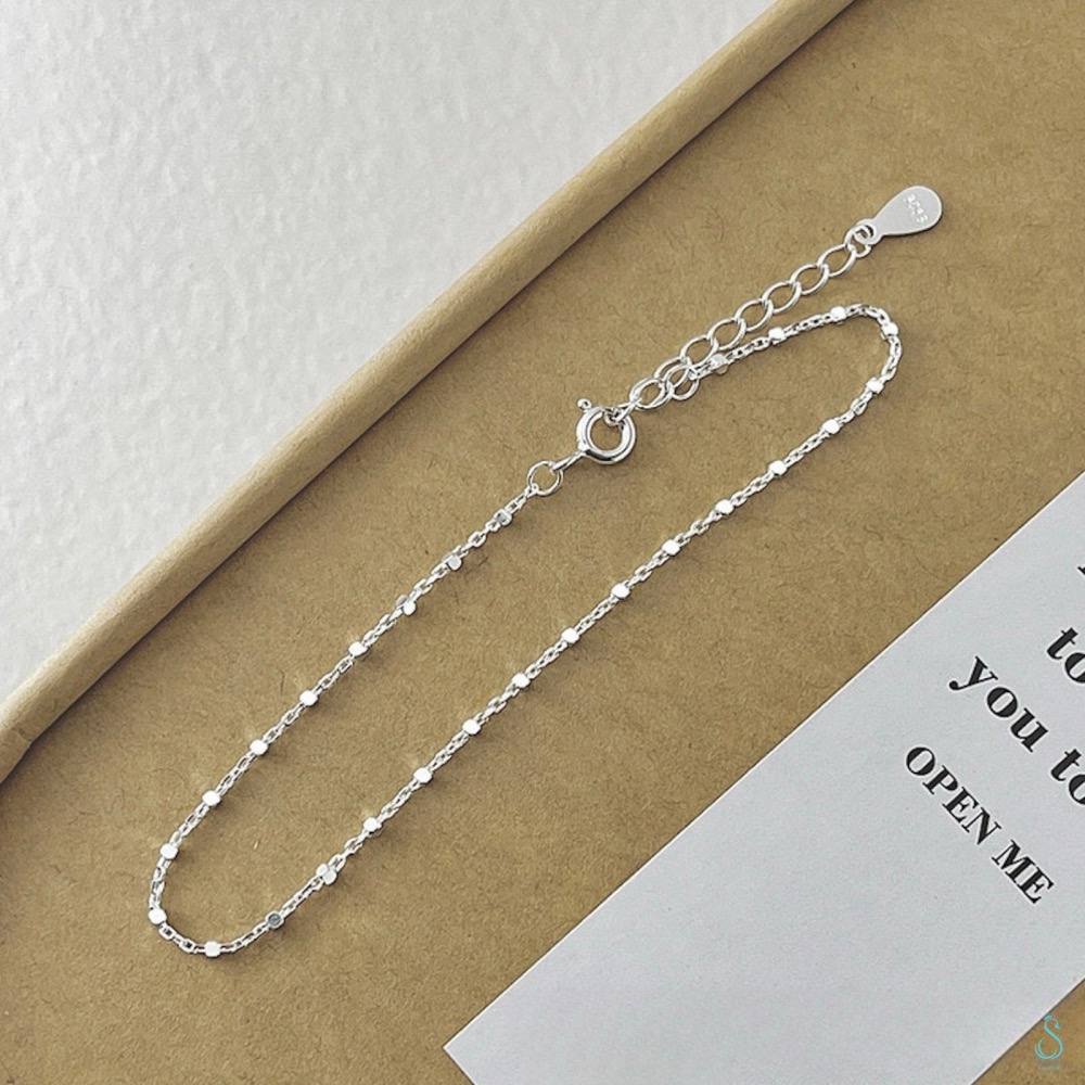 SUMMER 銀飾💫［925純銀］<細閃微光>精緻小方塊手鏈 純銀手鍊 純銀飾品-細節圖4