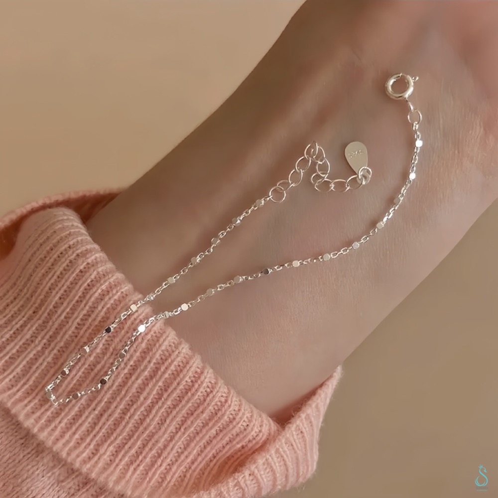 SUMMER 銀飾💫［925純銀］<細閃微光>精緻小方塊手鏈 純銀手鍊 純銀飾品-細節圖7