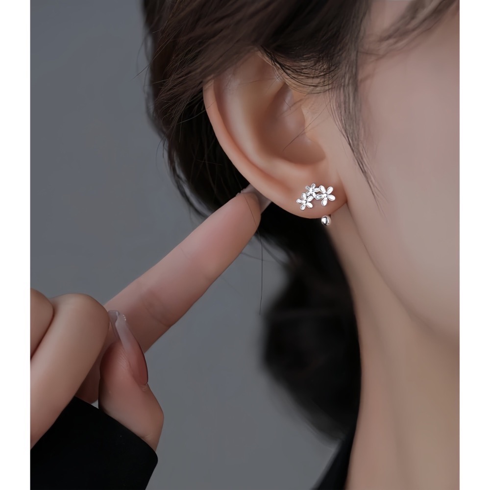 SUMMER 銀飾💫［999足銀］<耳畔花語>螺紋轉珠耳環 鎖珠式耳環 純銀耳環 純銀飾品-細節圖7