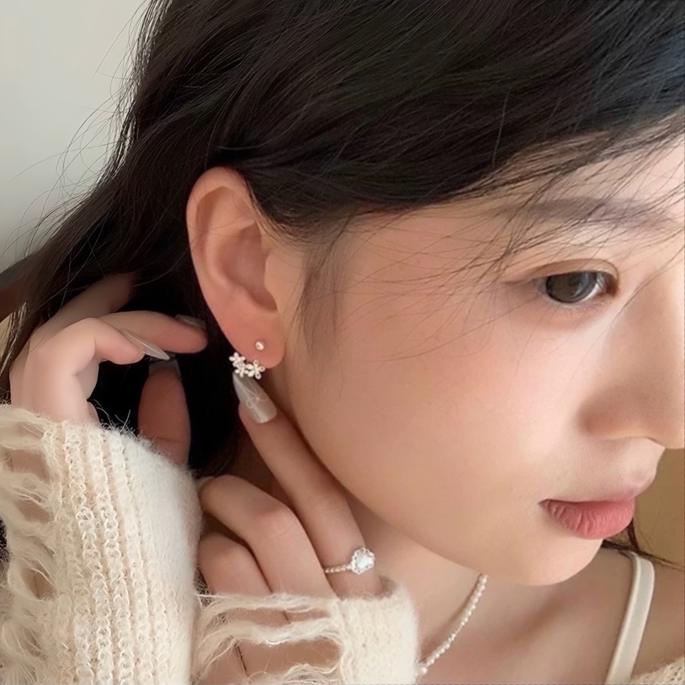 SUMMER 銀飾💫［999足銀］<耳畔花語>螺紋轉珠耳環 鎖珠式耳環 純銀耳環 純銀飾品-細節圖3