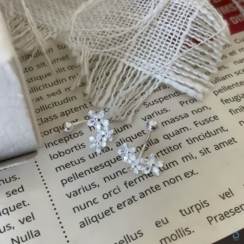 SUMMER 銀飾💫［999足銀］<耳畔花語>螺紋轉珠耳環 鎖珠式耳環 純銀耳環 純銀飾品-細節圖5