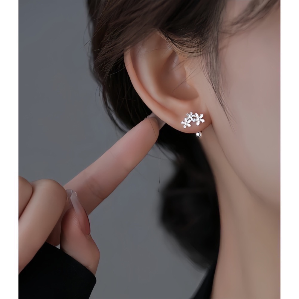 SUMMER 銀飾💫［999足銀］<耳畔花語>螺紋轉珠耳環 鎖珠式耳環 純銀耳環 純銀飾品-細節圖7