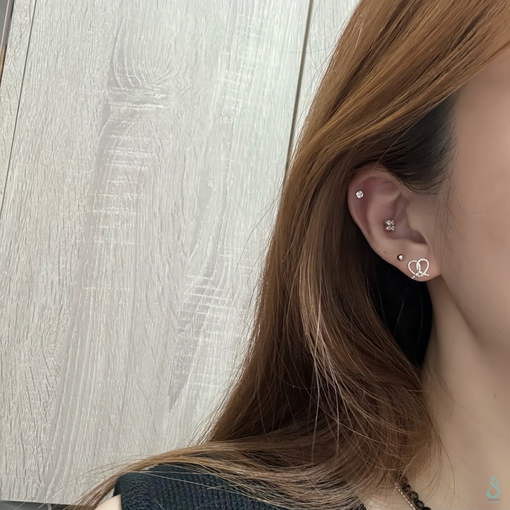 SUMMER 銀飾💫［999足銀］<麻花心結>鹼水結🥨 轉珠耳環 鎖珠式耳環 純銀耳環 純銀飾品-細節圖4