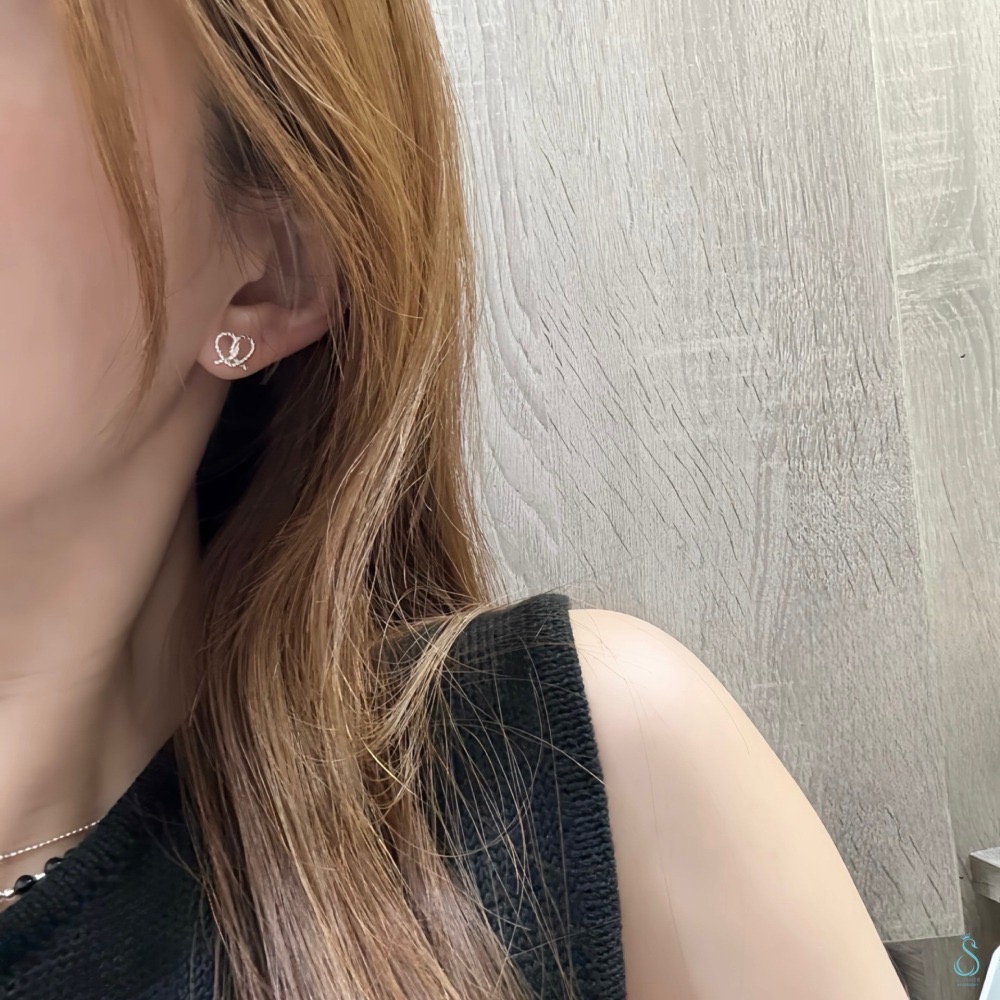 SUMMER 銀飾💫［999足銀］<麻花心結>鹼水結🥨 轉珠耳環 鎖珠式耳環 純銀耳環 純銀飾品-細節圖2