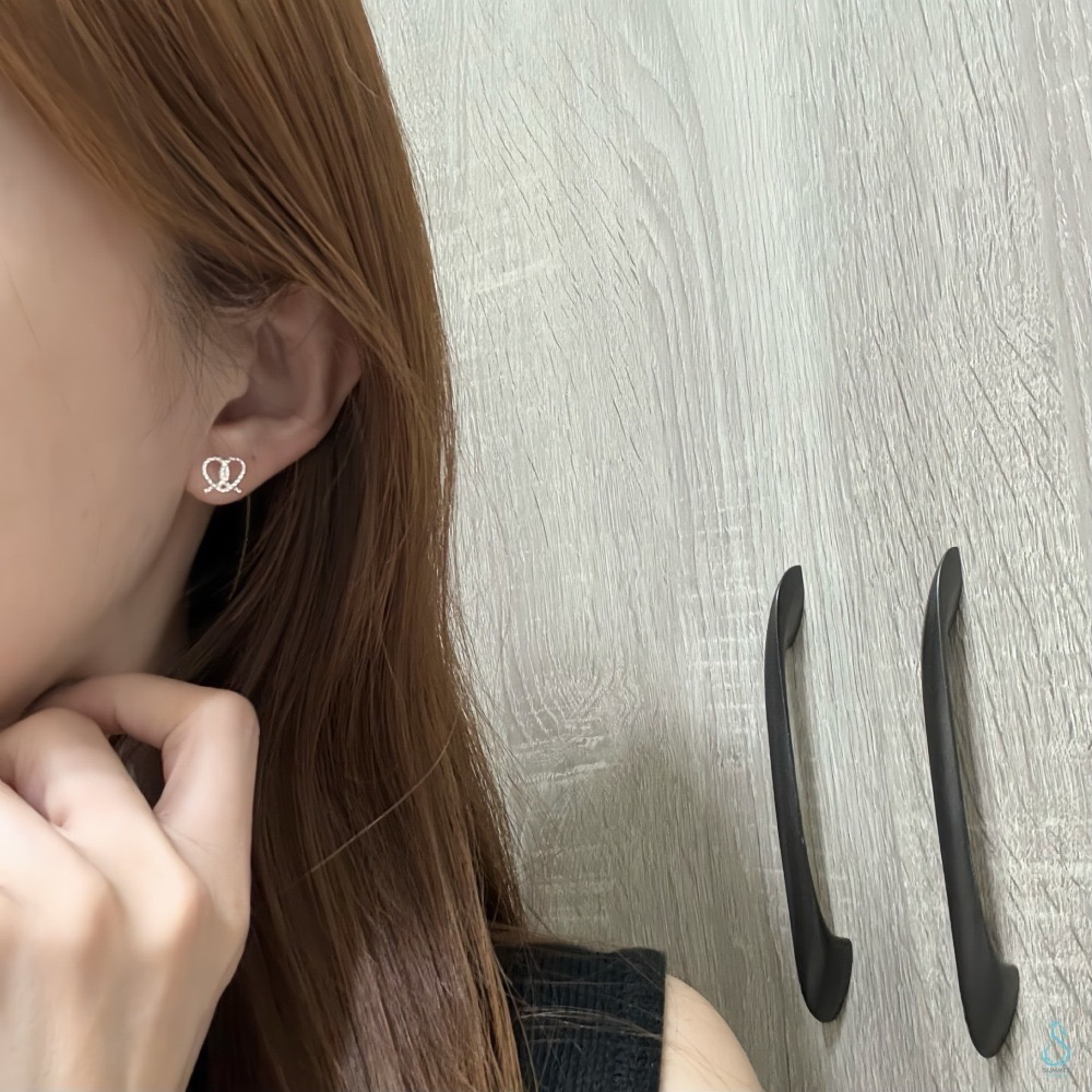 SUMMER 銀飾💫［999足銀］<麻花心結>鹼水結🥨 轉珠耳環 鎖珠式耳環 純銀耳環 純銀飾品-細節圖3