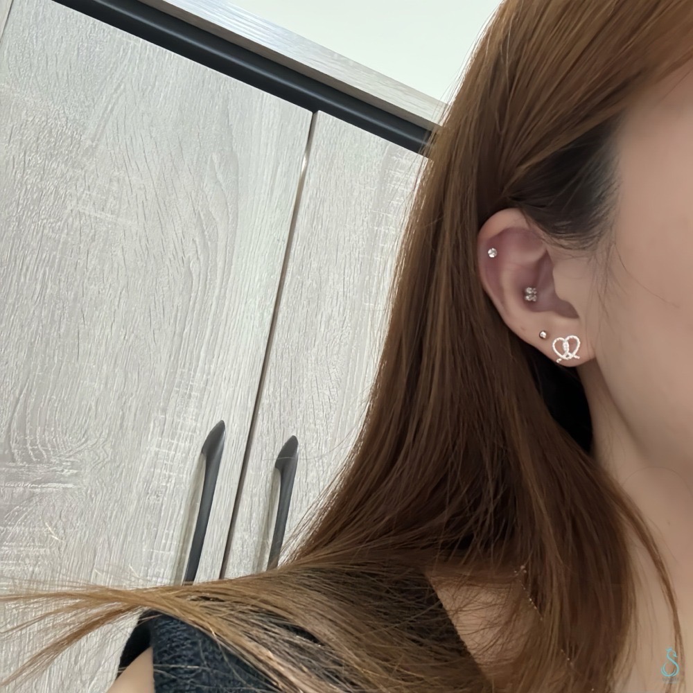 SUMMER 銀飾💫［999足銀］<麻花心結>鹼水結🥨 轉珠耳環 鎖珠式耳環 純銀耳環 純銀飾品-細節圖6