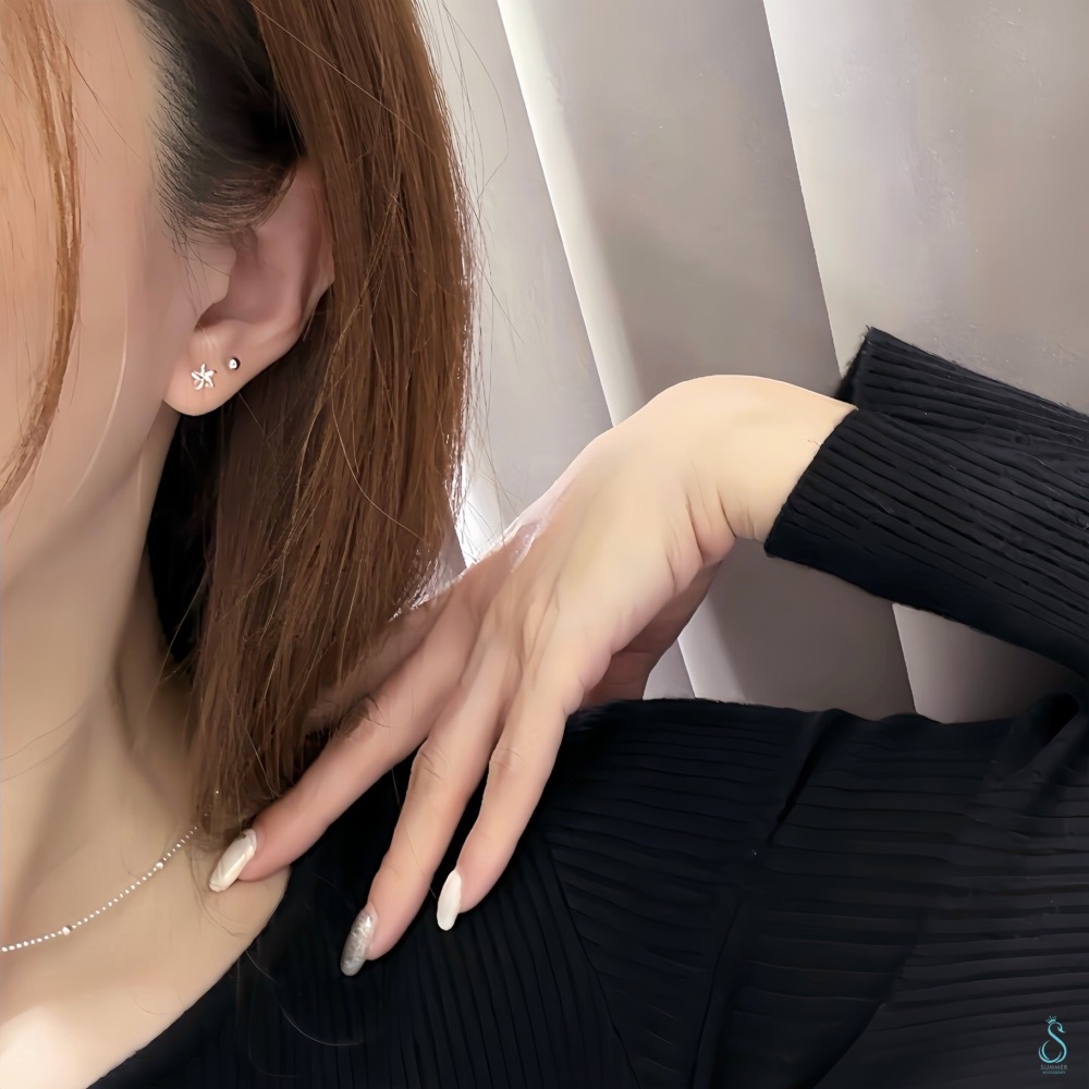 SUMMER 銀飾💫［925純銀］<秘境花語>立體花朵造型純銀耳環 純銀飾品-細節圖2