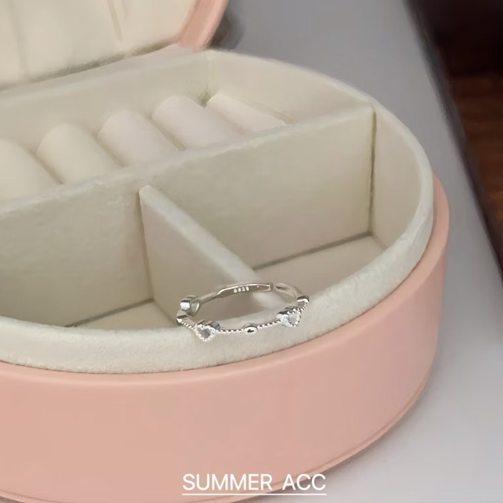 SUMMER 銀飾💫［925純銀］<編織的心願>極細線戒 愛心戒指 純銀戒指 純銀飾品-細節圖3