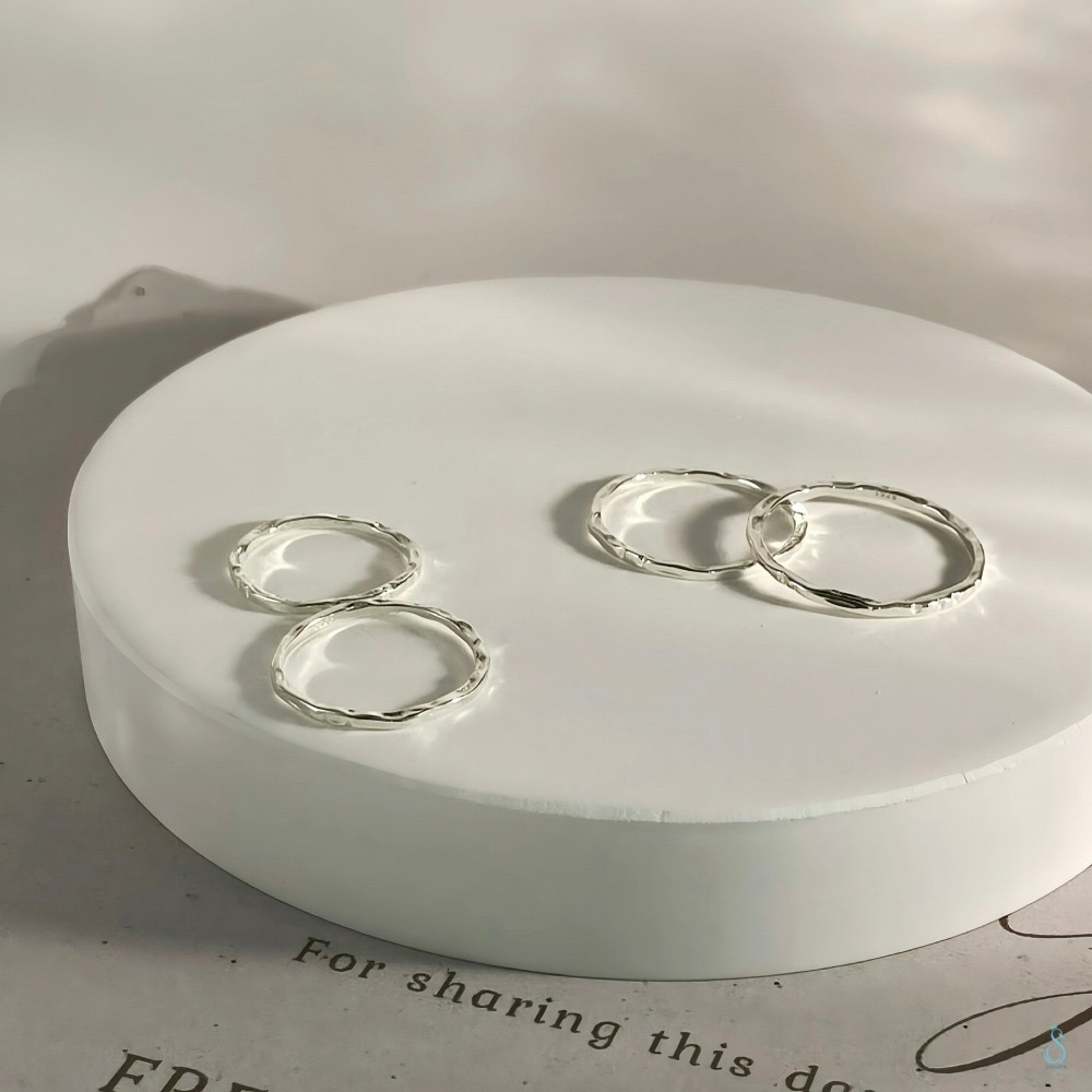 SUMMER 銀飾💫［925純銀］<微光印記>純銀戒 線戒 細戒 尾戒 可佩戴洗澡睡覺 多尺寸純銀戒指 純銀飾品-細節圖5