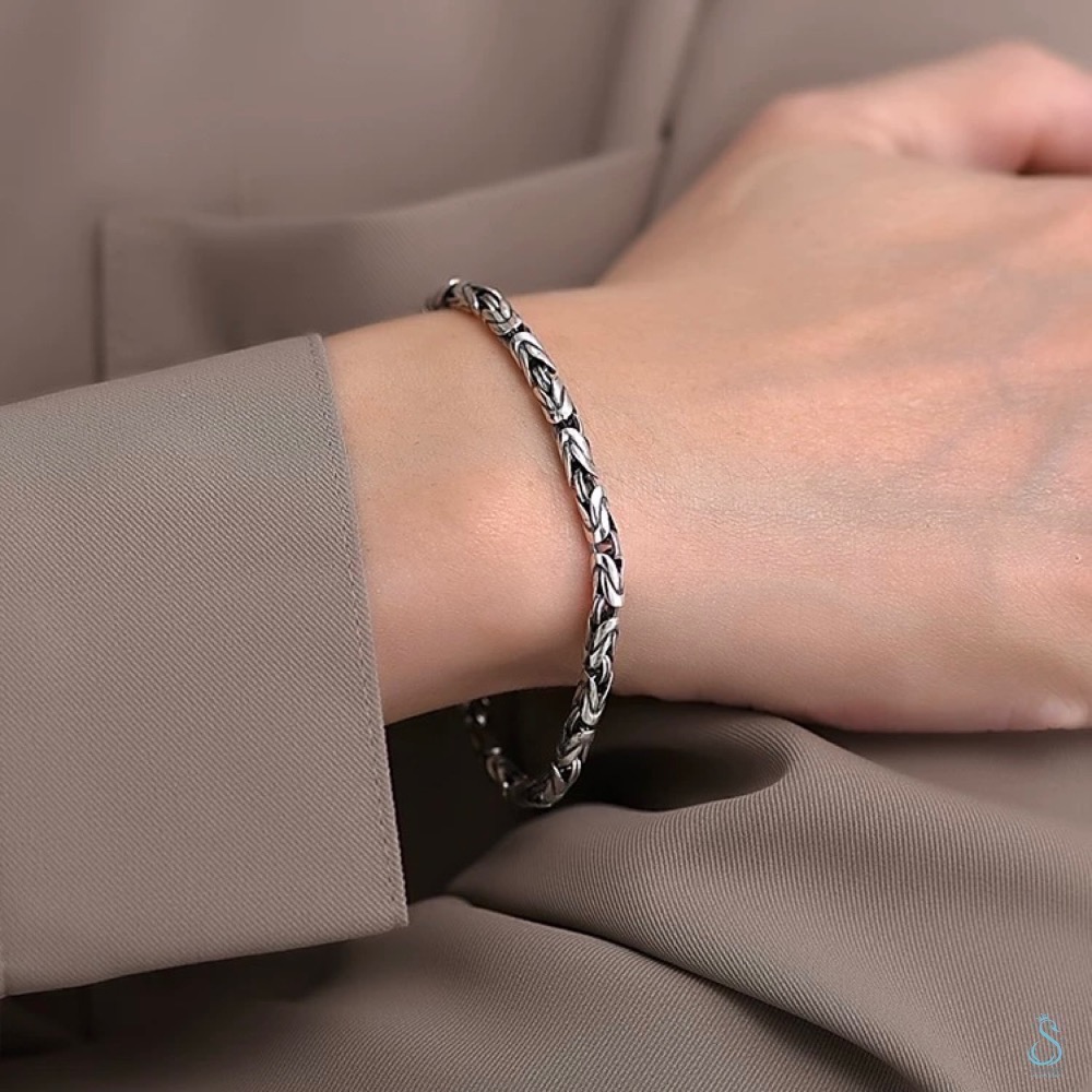 SUMMER 銀飾💫［925純銀］泰銀 六字箴言平安紋手鏈 男女皆適 轉運 / 開運 / 避邪 / 保平安 情侶純銀手-細節圖8