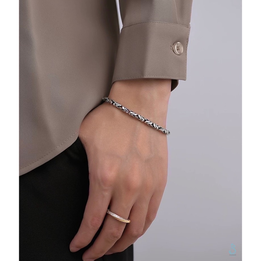 SUMMER 銀飾💫［925純銀］泰銀 六字箴言平安紋手鏈 男女皆適 轉運 / 開運 / 避邪 / 保平安 情侶純銀手-細節圖7