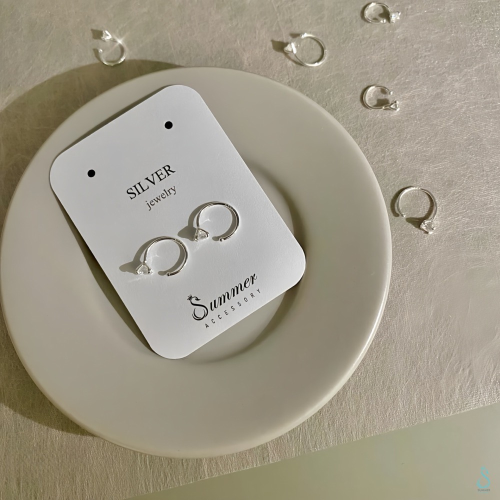 SUMMER 銀飾💫［999足銀］經典款閃鑽C型耳環 洗澡睡覺不用摘 男女可載 養耳必備 純銀耳環 純銀飾品-細節圖6