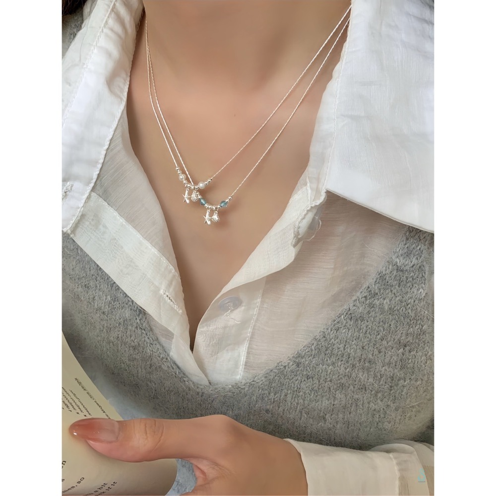 SUMMER韓 銀飾💫［925純銀］<仲夏拾光>海星&貝殼 純銀項鏈 純銀項鍊 純銀飾品-細節圖5