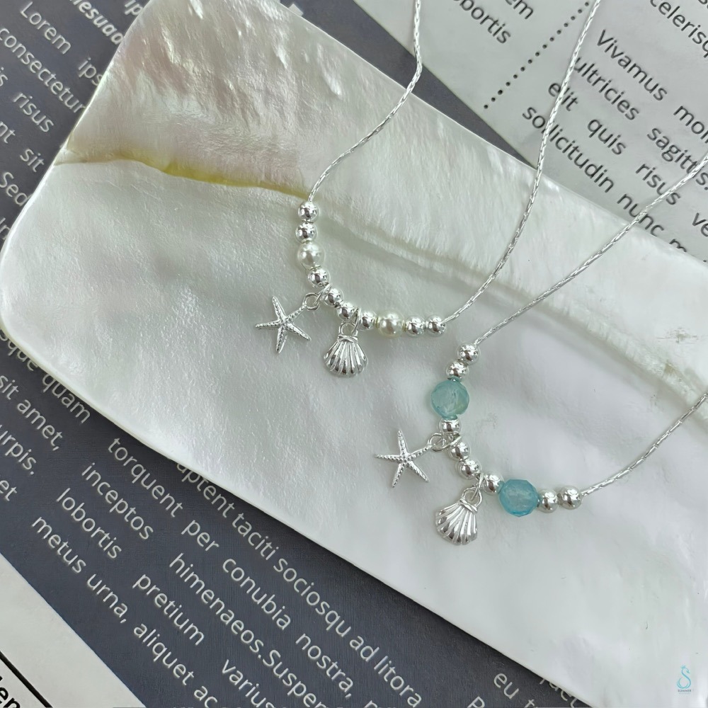SUMMER韓 銀飾💫［925純銀］<仲夏拾光>海星&貝殼 純銀項鏈 純銀項鍊 純銀飾品-細節圖6