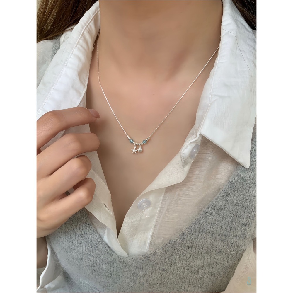 SUMMER韓 銀飾💫［925純銀］<仲夏拾光>海星&貝殼 純銀項鏈 純銀項鍊 純銀飾品-細節圖8