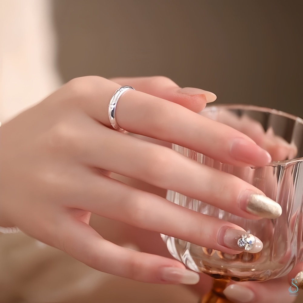 SUMMER 銀飾💫［S999足銀］六字箴言百福戒 男女可戴 吉祥 祈福 護身 保平安 純銀戒指 情侶對戒 純銀飾品-細節圖8