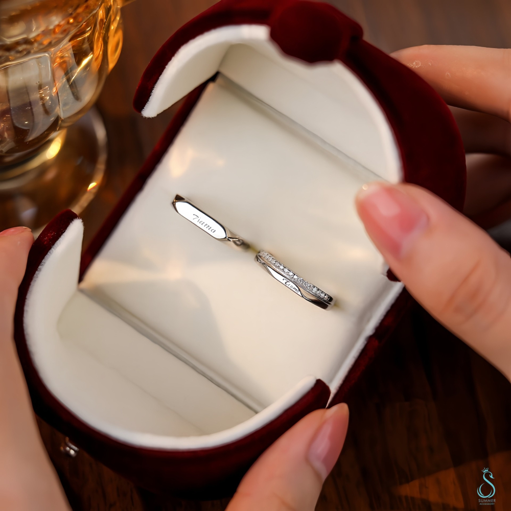 SUMMER 銀飾💫［925純銀］Tiamo【意大利語：我愛你（妳）】情侶對戒👩‍❤️‍👨  純銀戒指 情人節禮物-細節圖2