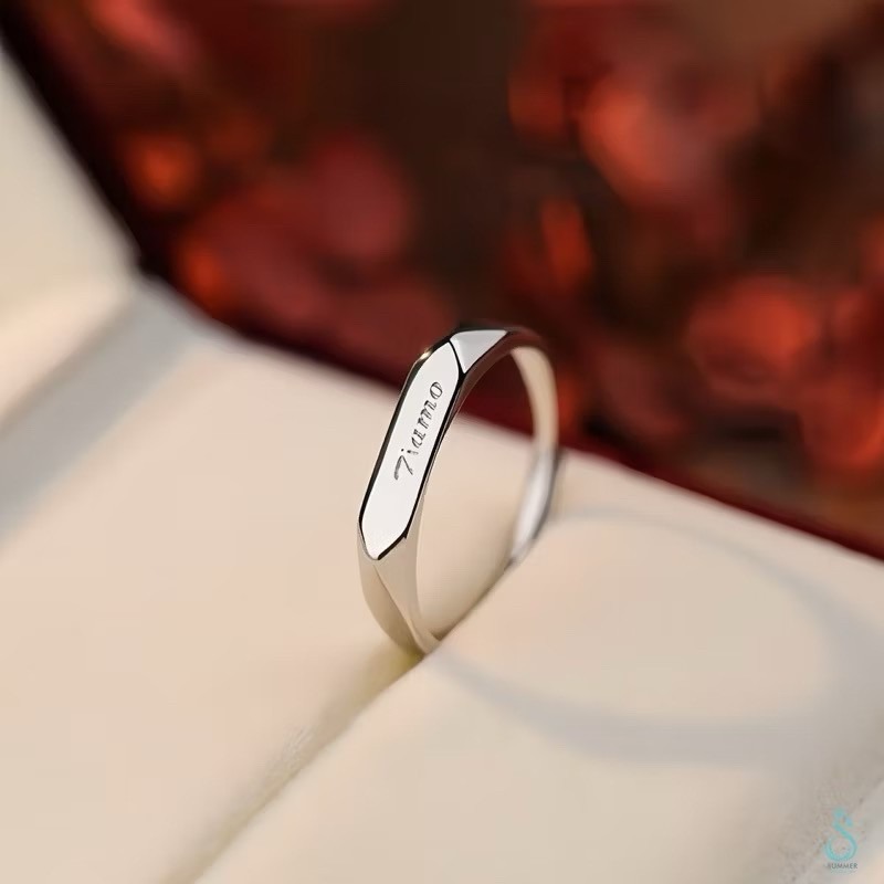 SUMMER 銀飾💫［925純銀］Tiamo【意大利語：我愛你（妳）】情侶對戒👩‍❤️‍👨  純銀戒指 情人節禮物-細節圖5
