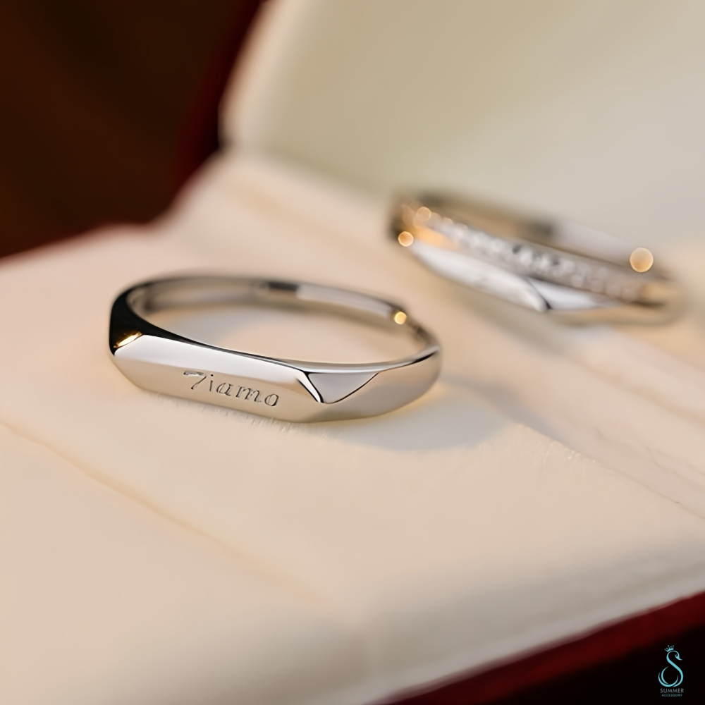 SUMMER 銀飾💫［925純銀］Tiamo【意大利語：我愛你（妳）】情侶對戒👩‍❤️‍👨  純銀戒指 情人節禮物-細節圖6