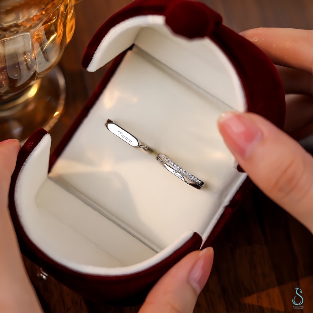 SUMMER 銀飾💫［925純銀］Tiamo【意大利語：我愛你（妳）】情侶對戒👩‍❤️‍👨  純銀戒指 情人節禮物-細節圖2