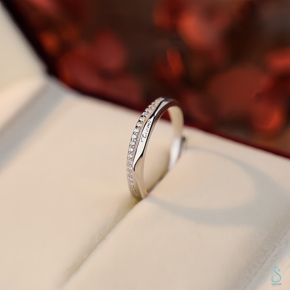 SUMMER 銀飾💫［925純銀］Tiamo【意大利語：我愛你（妳）】情侶對戒👩‍❤️‍👨  純銀戒指 情人節禮物-細節圖4