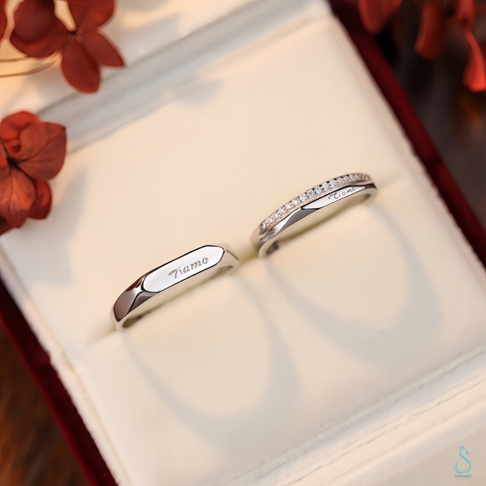 SUMMER 銀飾💫［925純銀］Tiamo【意大利語：我愛你（妳）】情侶對戒👩‍❤️‍👨  純銀戒指 情人節禮物-細節圖7